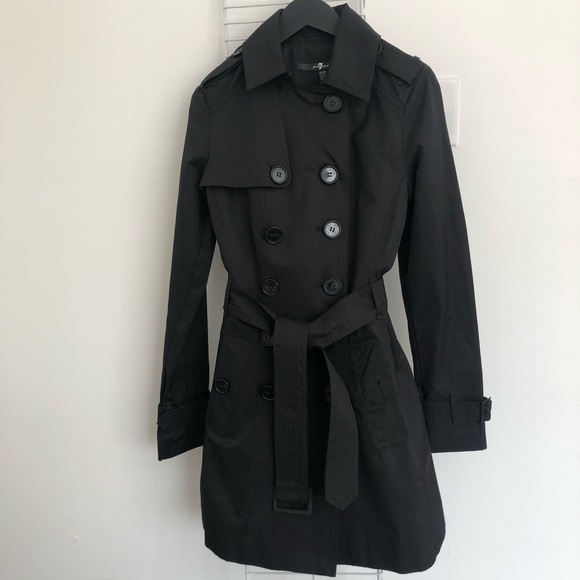 7 for all mankind Trench Coat With Floral Lining - Picture 2 of 8